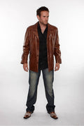 Mens Reefer Leather in Timber Brown