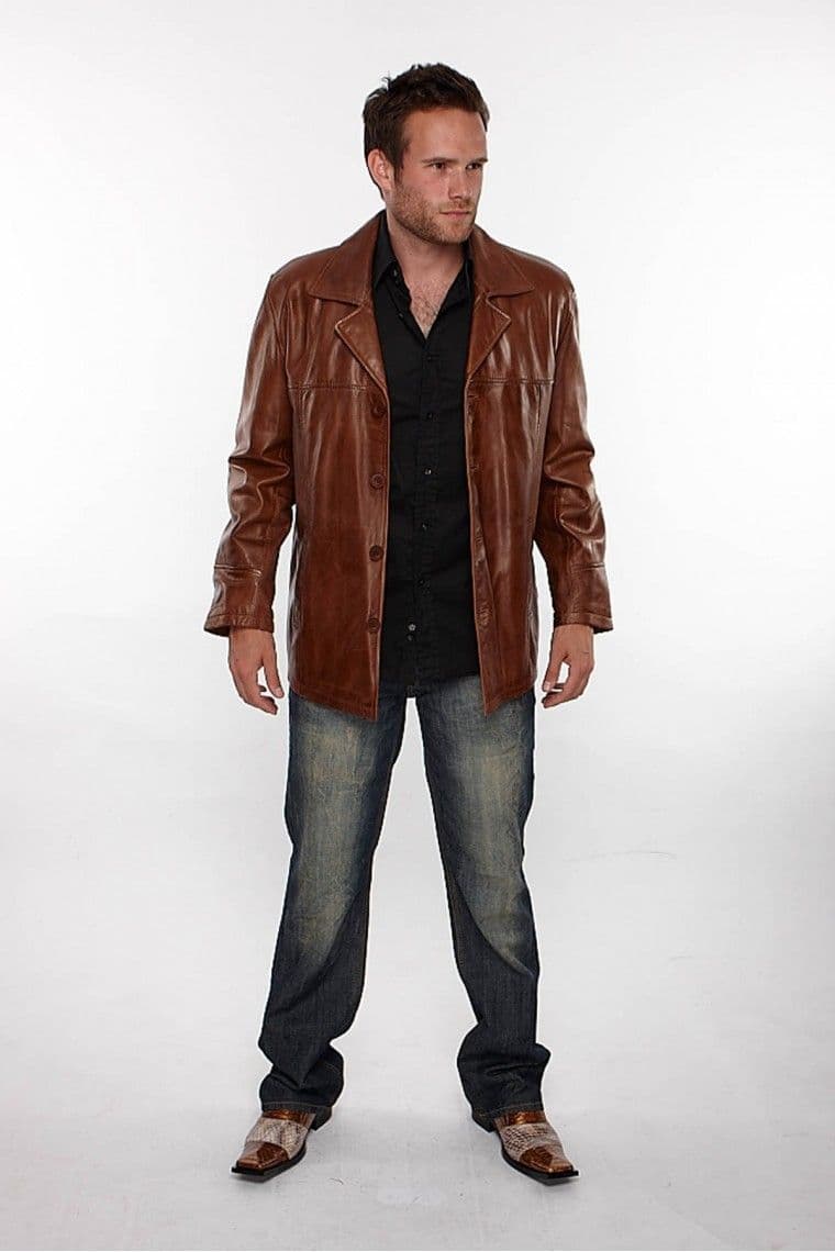 Mens Reefer Leather in Timber Brown