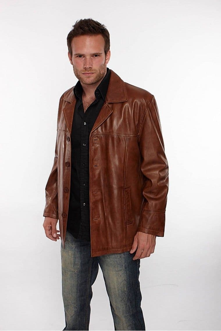 Mens Reefer Leather in Timber Brown