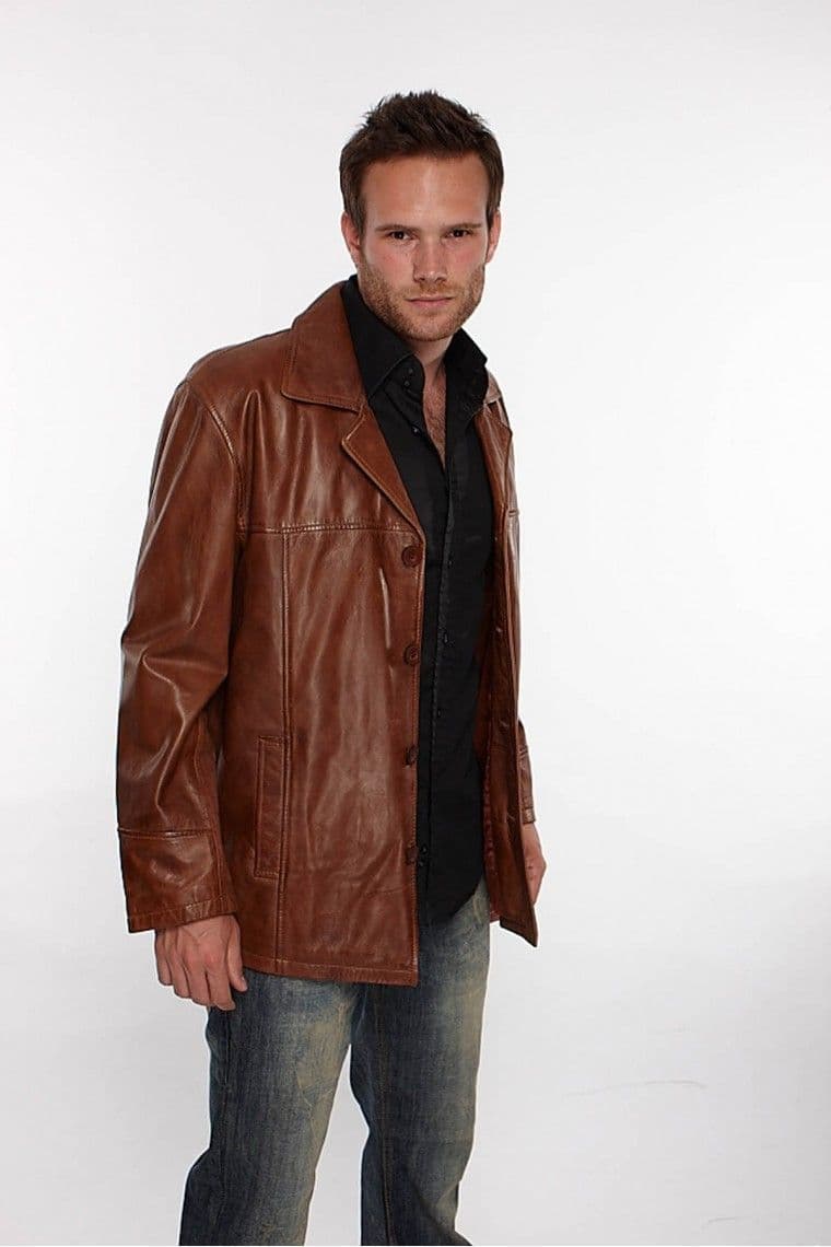 Mens Reefer Leather in Timber Brown