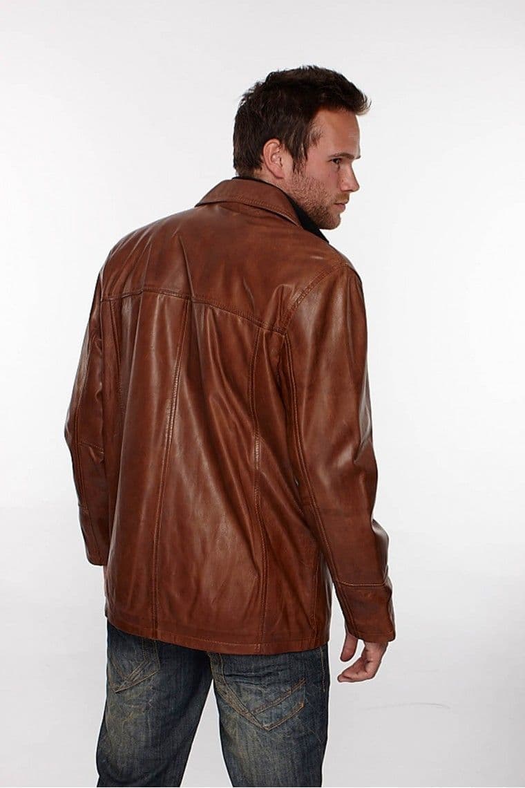 Mens Reefer Leather in Timber Brown