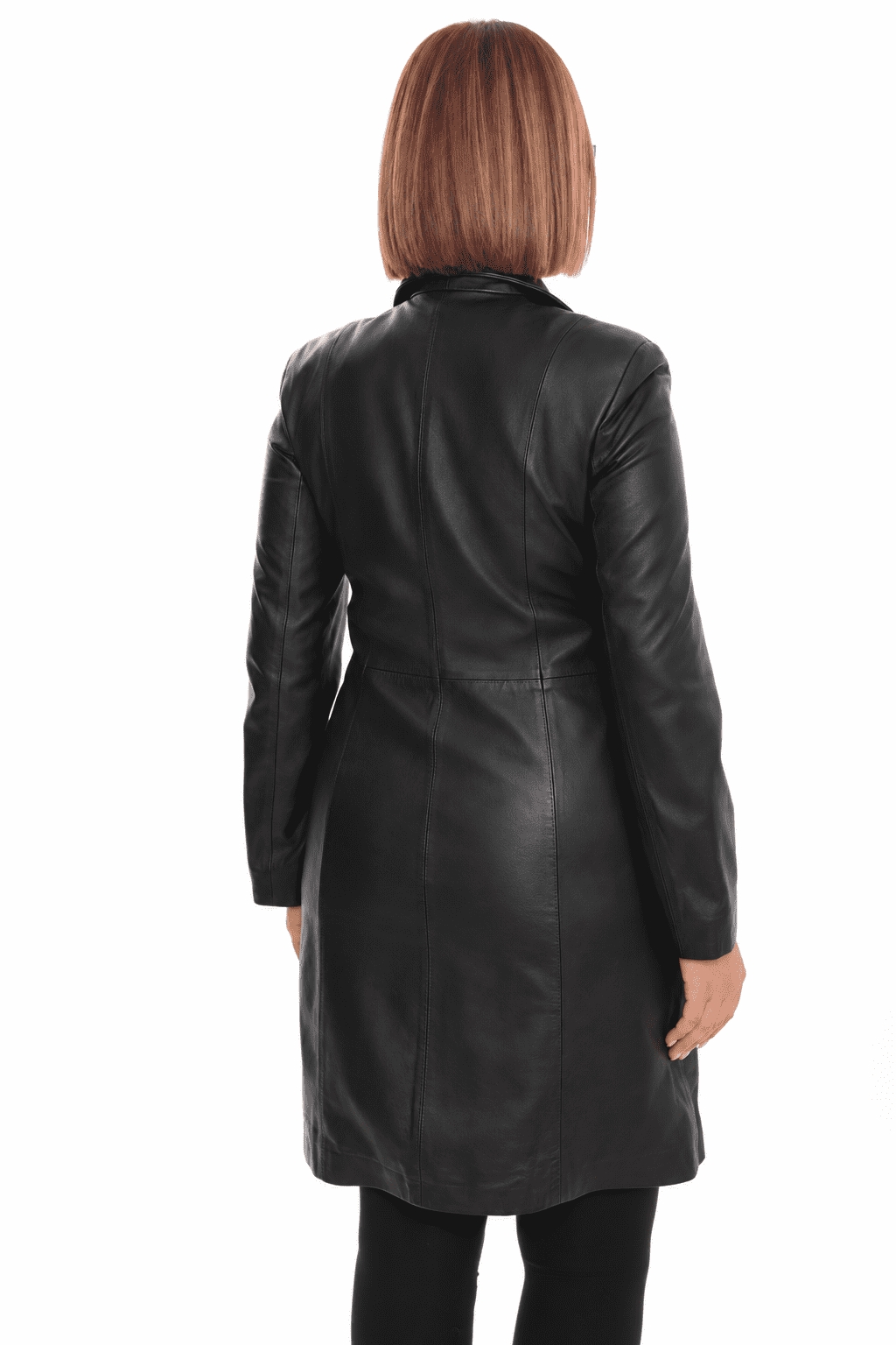 womens Black Leather Coat