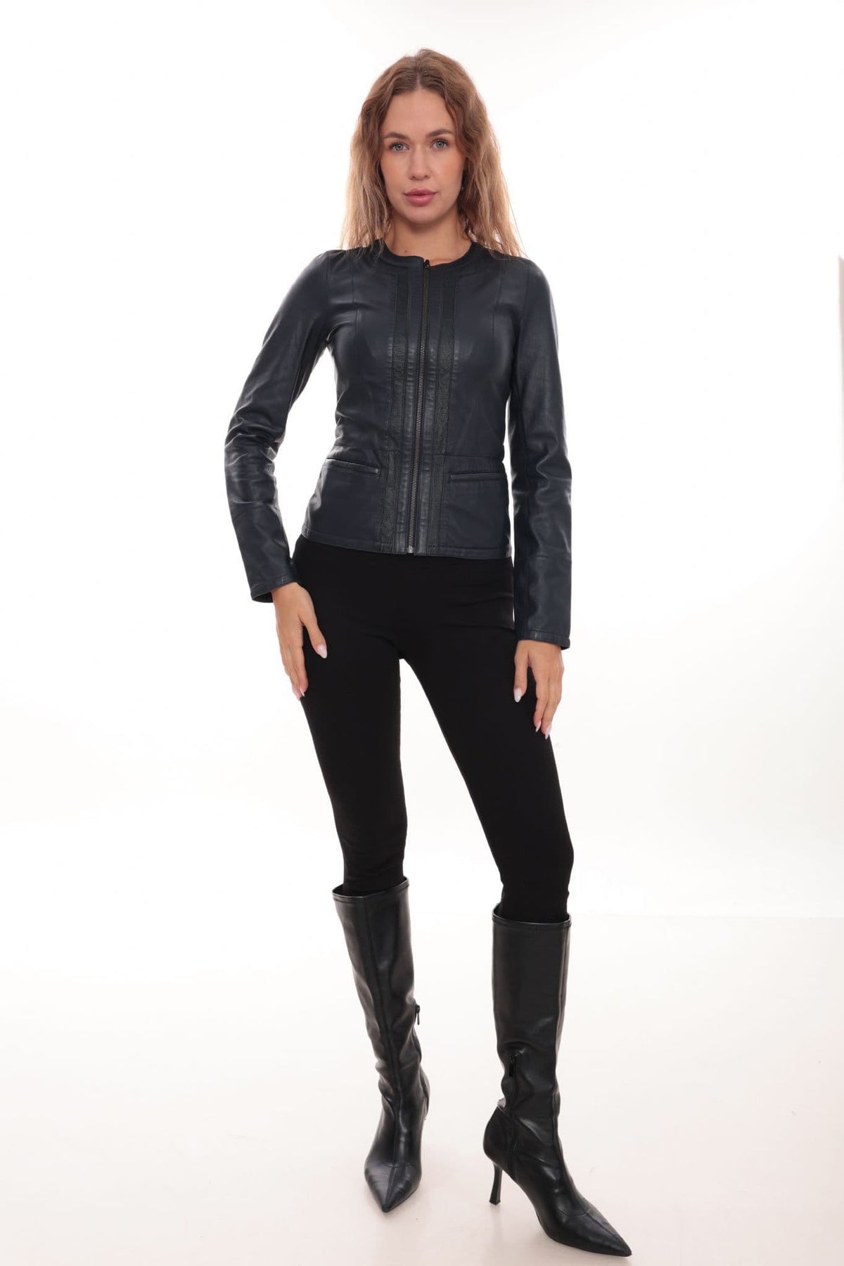 Womens Black Leather Jacket Chanel