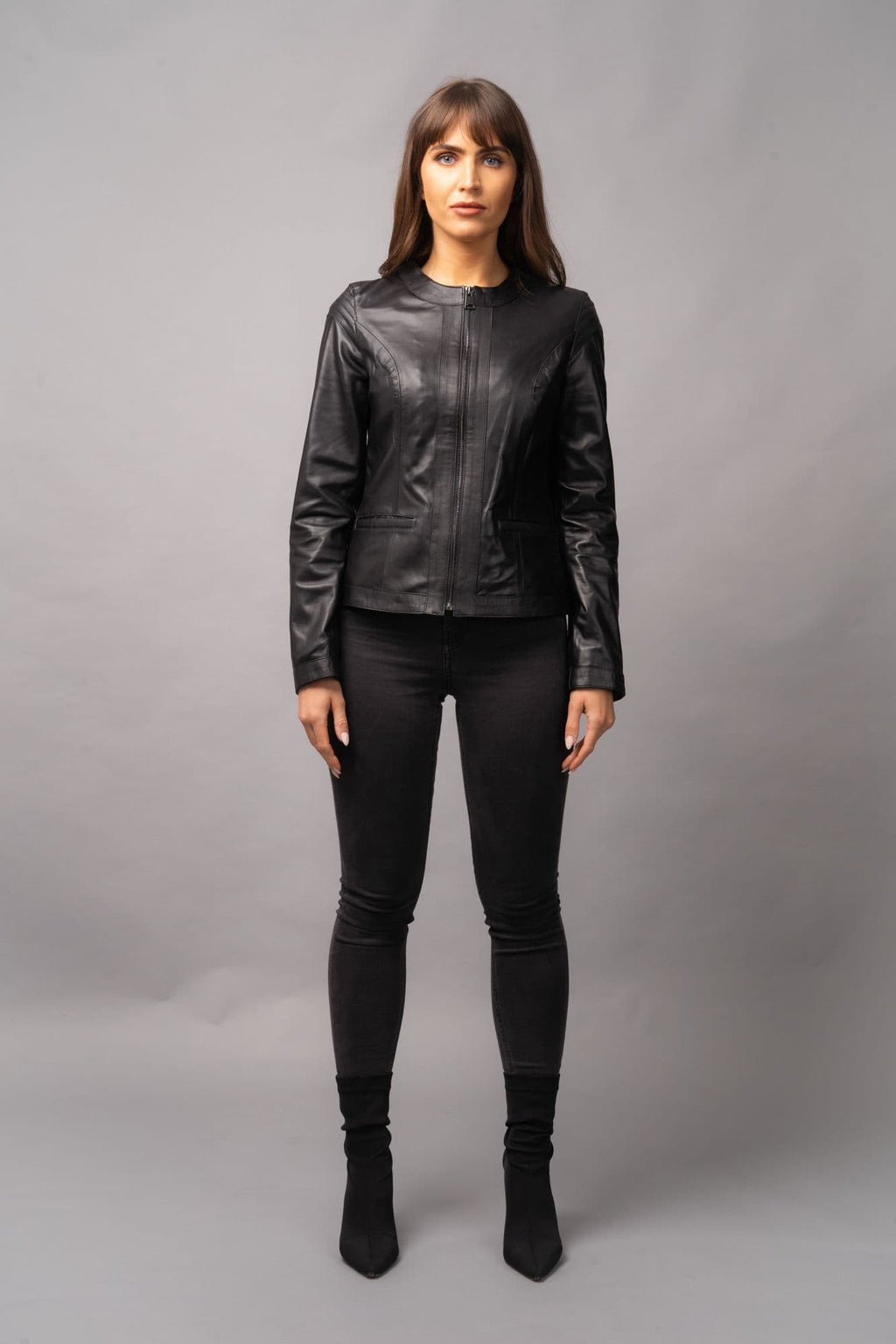 Women's Leather Biker Jacket Black