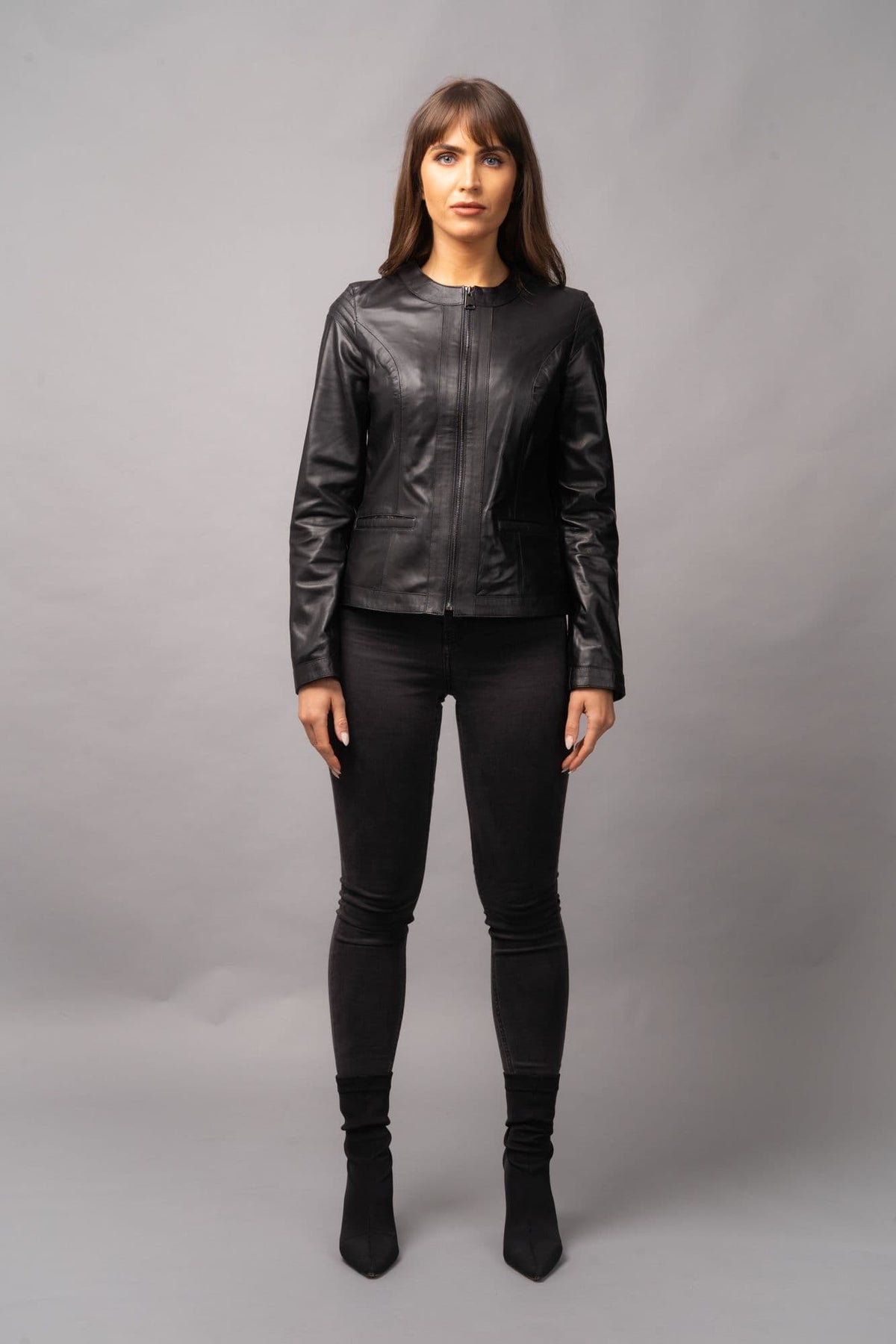 Women's Leather Biker Jacket Black