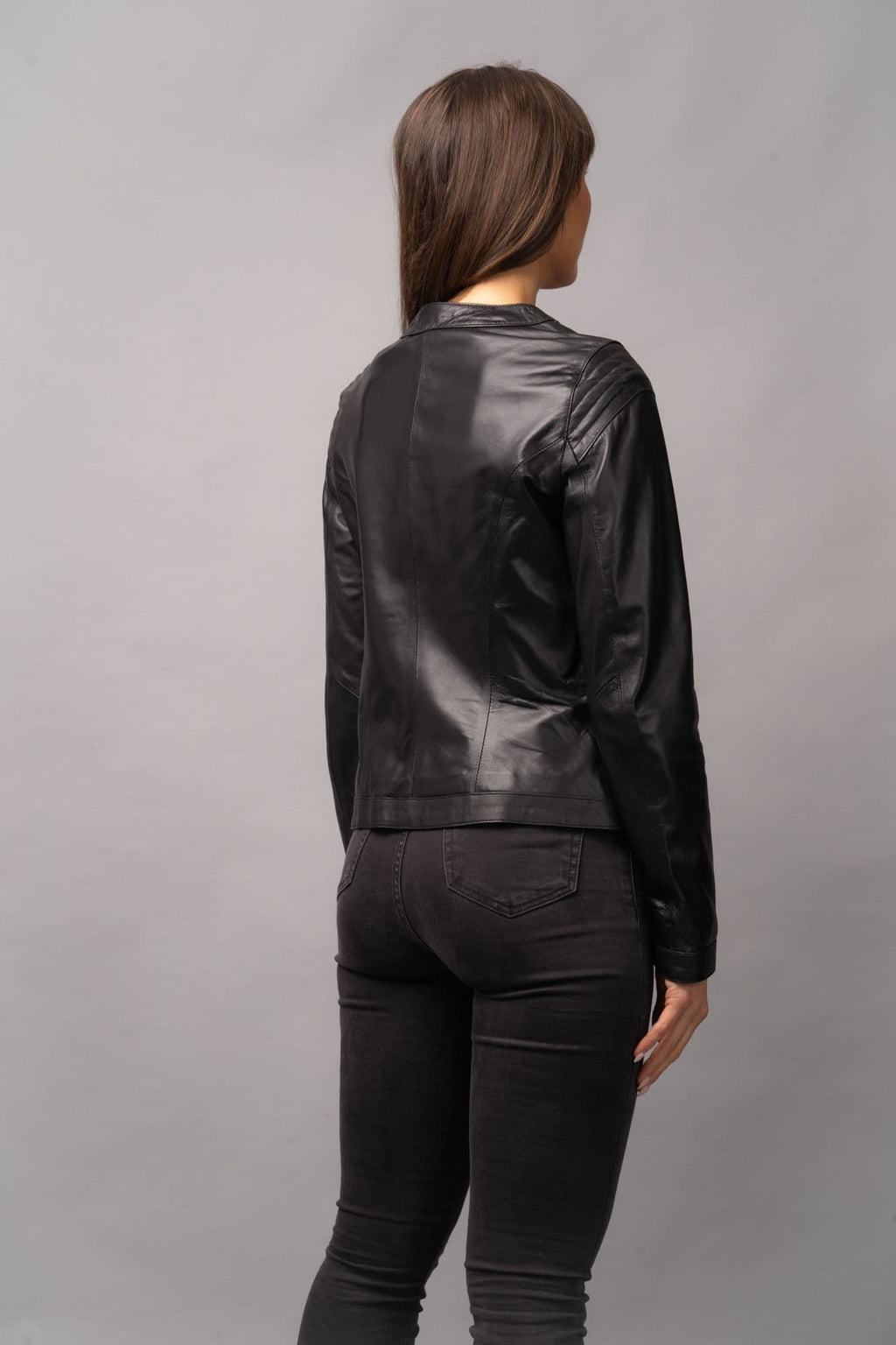Women's Leather Biker Jacket Black