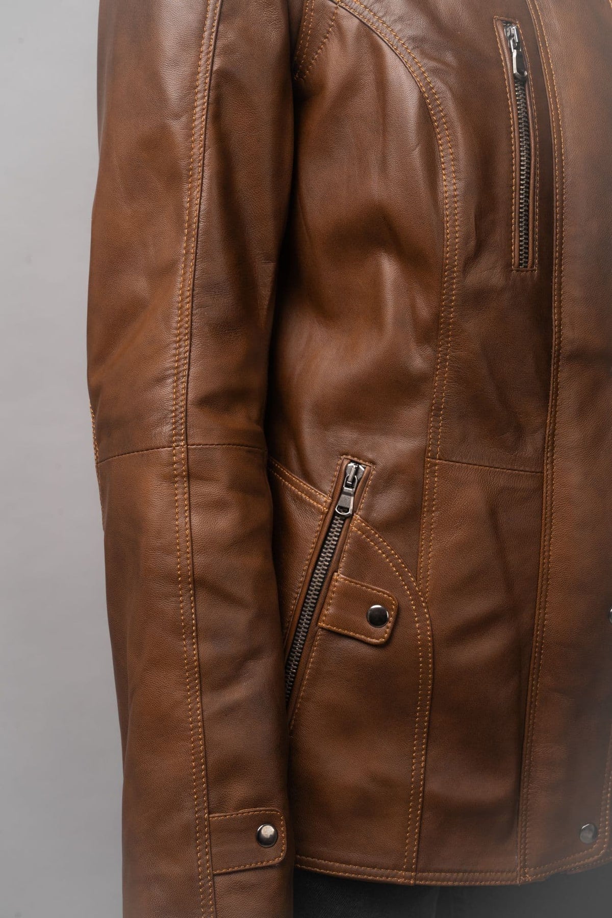 Women's Leather Coat Tan