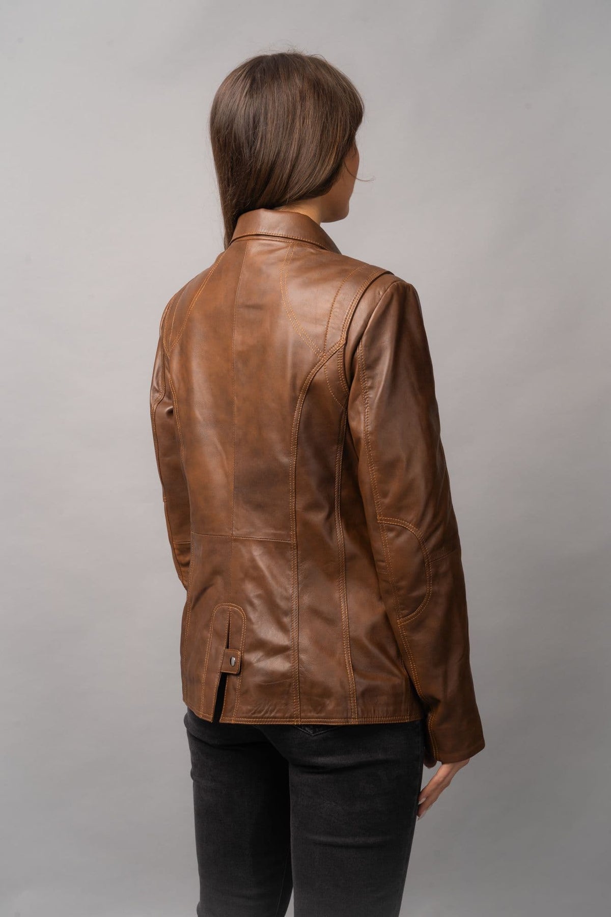 Women's Leather Coat Tan