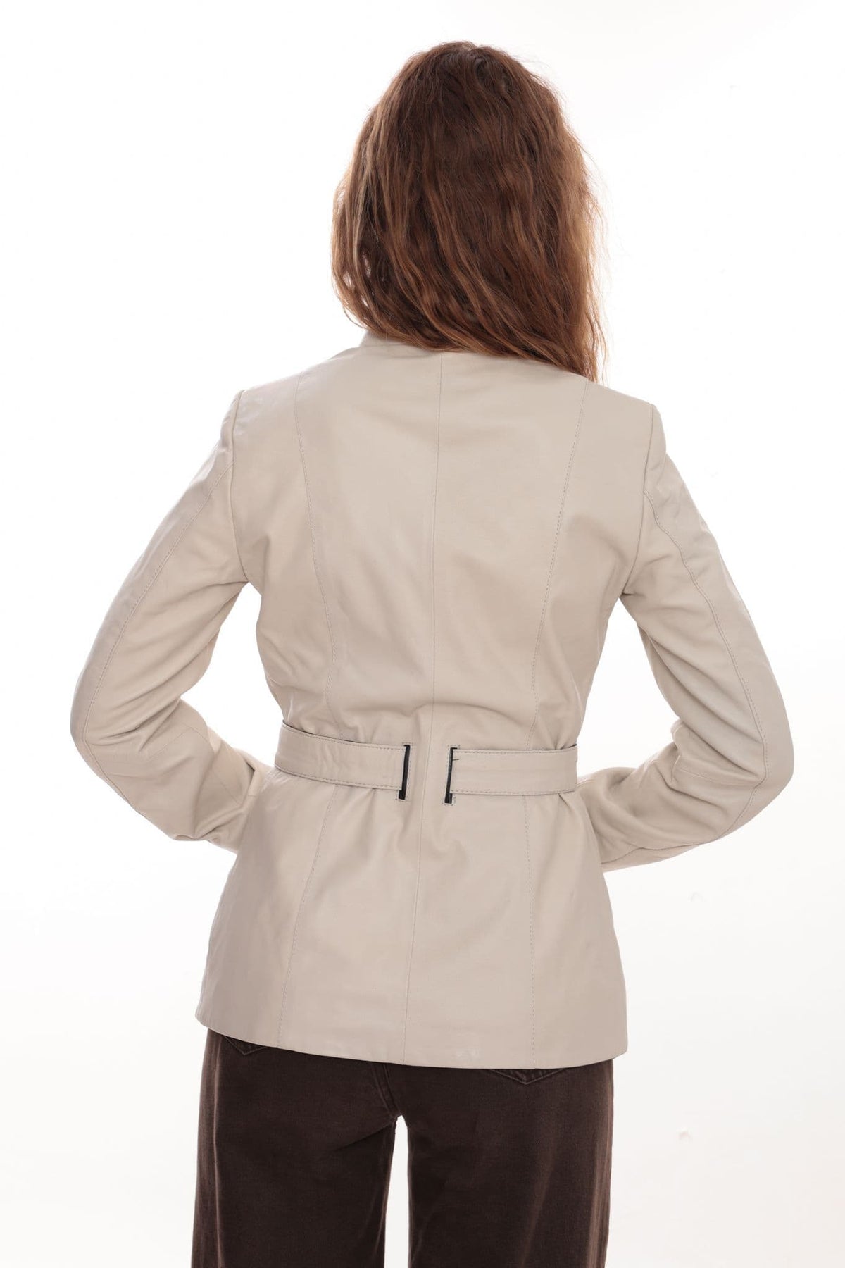 Women's Leather Jacket Ivory