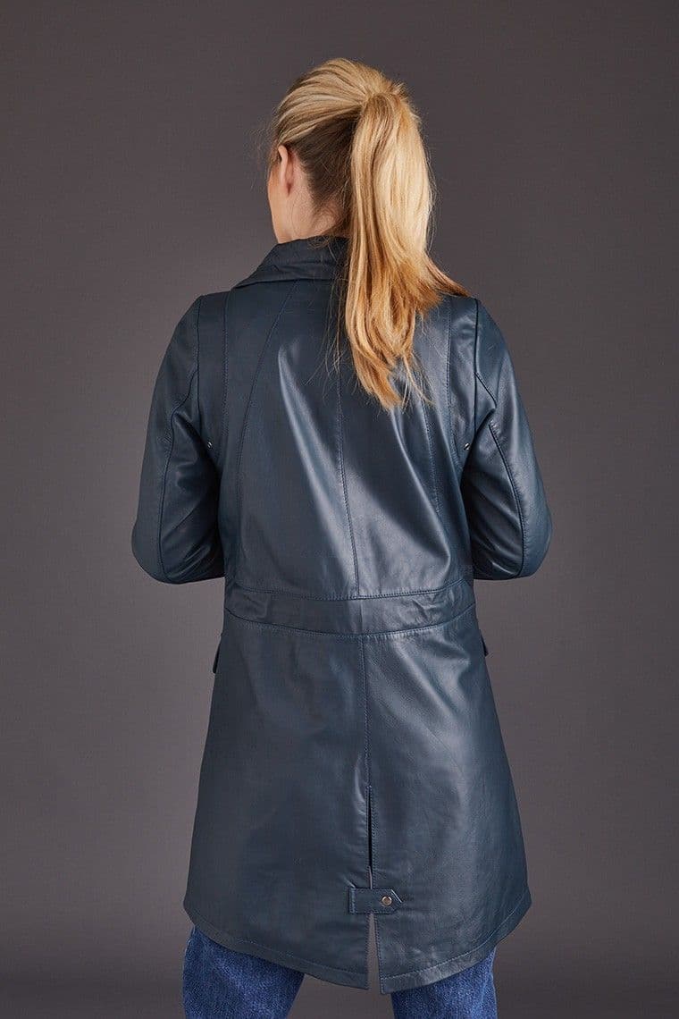 Womens Leather Coats Navy
